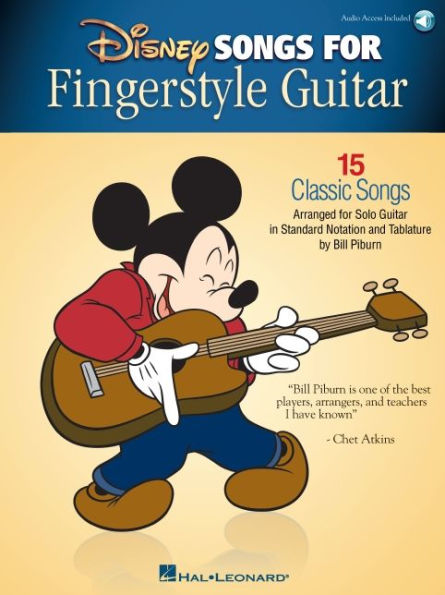 Disney Songs for Fingerstyle Guitar: 15 Classic Songs Arranged by Solo Guitar in Standard Notation and Tablature