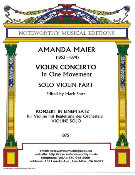 Violin Concerto in One Movement; Solo Violin Part: Edited by Mark Starr