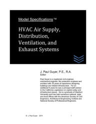 Title: Model Specifications: HVAC Air Supply, Distribution, Ventilation, and Exhaust Systems, Author: J Paul Guyer