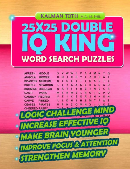 25x25 Double IQ KING Word Search Puzzles