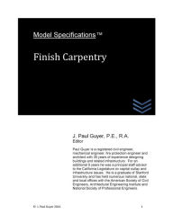 Title: Model Specifications: Finish Carpentry, Author: J Paul Guyer