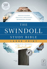 Title: The Swindoll Study Bible NLT, Large Print (LeatherLike, Black, Indexed), Author: Tyndale
