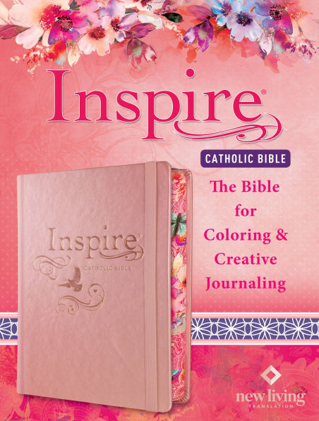 Inspire Catholic Bible NLT (Hardcover LeatherLike, Rose Gold): The Bible for Coloring & Creative Journaling