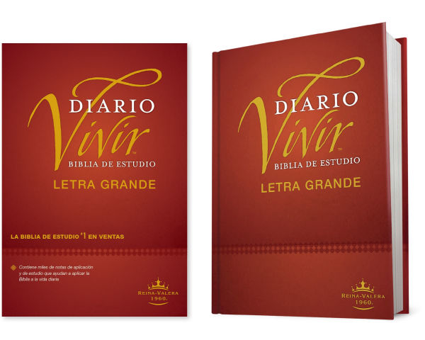 Biblia de estudio del diario vivir RVR60, letra grande (Tapa dura, Letra Roja)