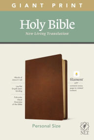 Title: NLT Personal Size Giant Print Bible, Filament-Enabled Edition (Genuine Leather, Brown, Red Letter), Author: Tyndale