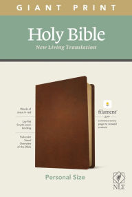 Title: NLT Personal Size Giant Print Bible, Filament Enabled (Genuine Leather, Brown, Red Letter), Author: Tyndale