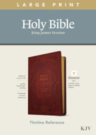 Title: KJV Large Print Thinline Reference Bible, Filament Enabled (LeatherLike, Ornate Burgundy, Red Letter), Author: Tyndale