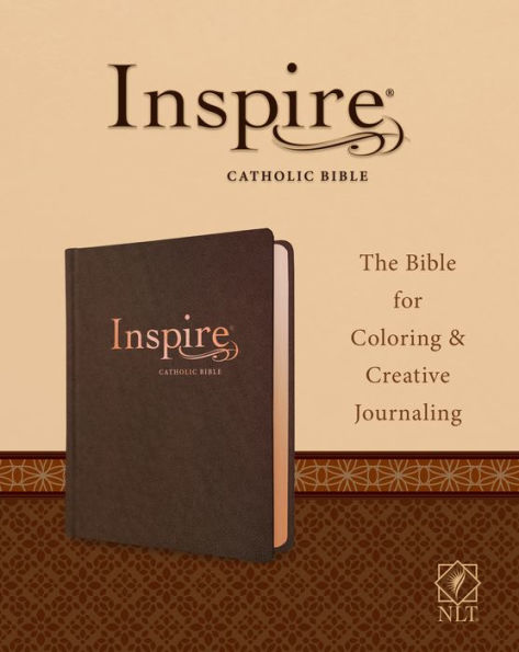 Inspire Catholic Bible NLT (LeatherLike, Dark Brown): The Bible for Coloring & Creative Journaling