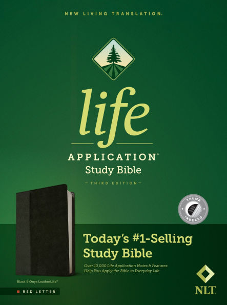 NLT Life Application Study Bible, Third Edition (LeatherLike, Black/Onyx, Indexed, Red Letter)