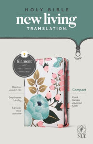 NLT Compact Zipper Bible, Filament Enabled Edition (Red Letter, Cloth, Floral Garden)