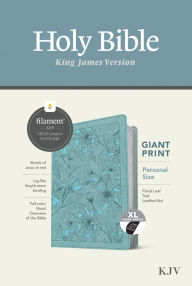 Title: KJV Personal Size Giant Print Bible, Filament Enabled (LeatherLike, Floral Leaf Teal, Indexed, Red Letter), Author: Tyndale