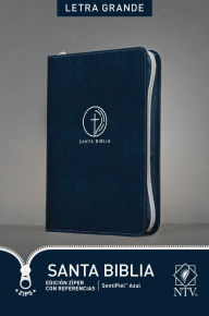 Title: Santa Biblia NTV, Edición zíper con referencias, letra grande (SentiPiel, Azul, Índice), Author: Tyndale