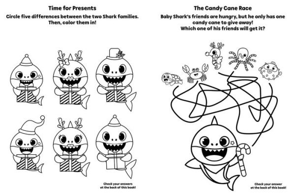 Baby Shark: A Jaw-some Christmas Coloring and Sticker Book