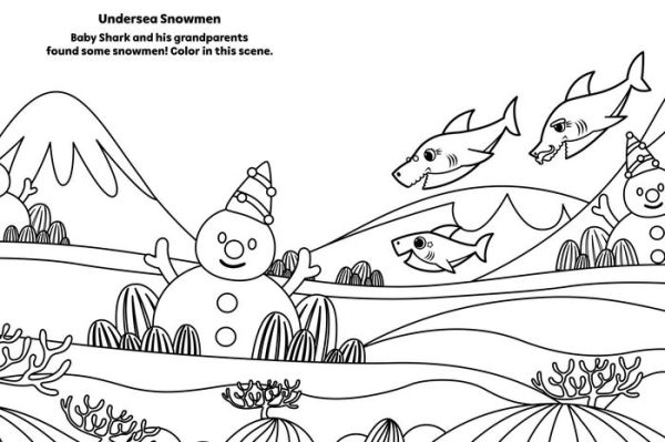 Baby Shark: A Jaw-some Christmas Coloring and Sticker Book