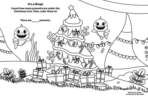 Baby Shark: A Jaw-some Christmas Coloring and Sticker Book