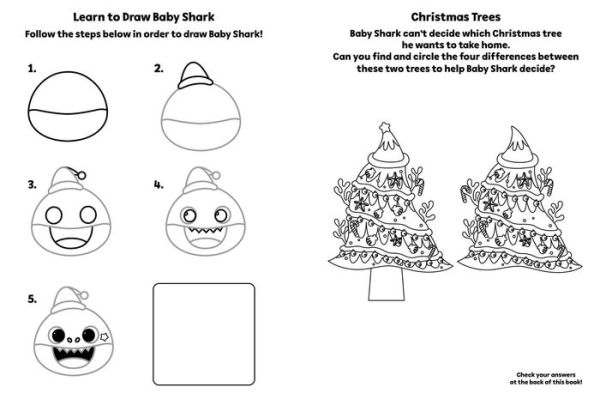 Baby Shark: A Jaw-some Christmas Coloring and Sticker Book