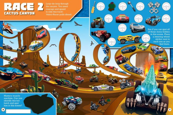 Hot Wheels: The Big Race Seek and Find: 100% Officially Licensed by Mattel, Over 200 Stickers, Perfect for Car Rides for Kids Ages 4 to 8 Years Old