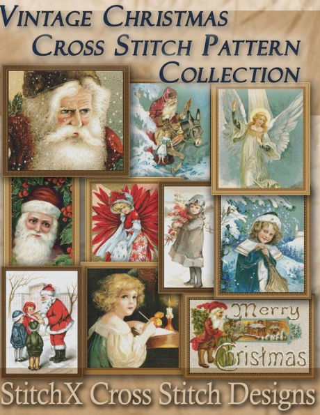 Vintage Christmas Cross Stitch Pattern Collection: Black & White Charts