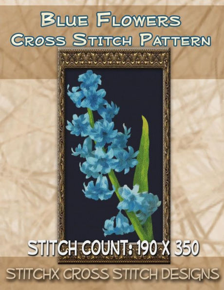 Blue Flowers Cross Stitch Pattern