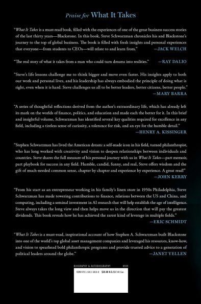 What It Takes: Lessons the Pursuit of Excellence