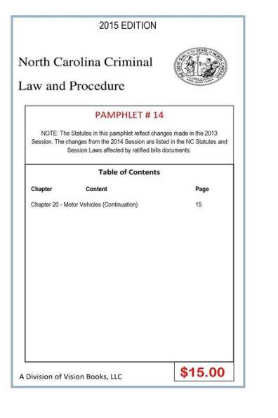 North Carolina Criminal Law and Procedure-Pamphlet