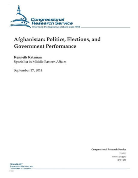 Afghanistan: Politics, Elections, and Government Performance