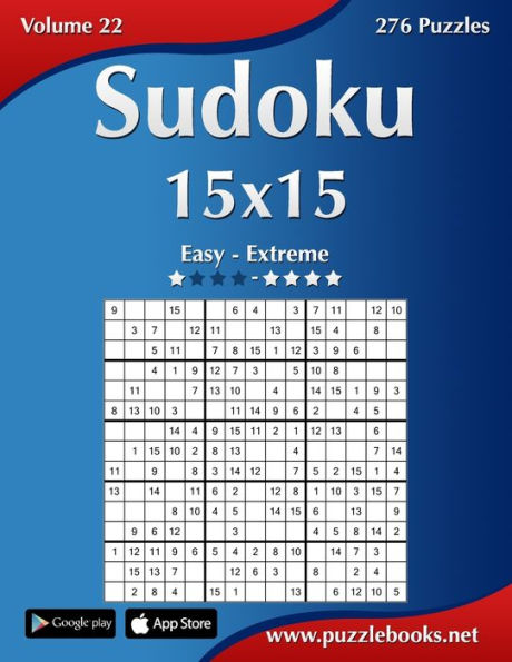 Sudoku 15x15 - Easy to Extreme - Volume