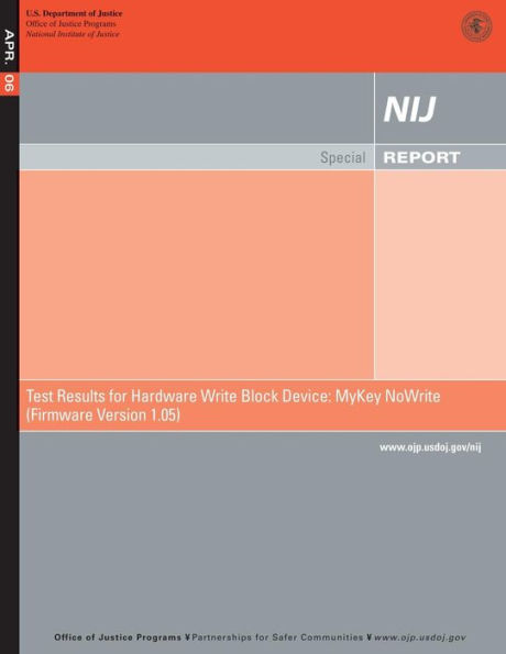 Test Results for Hardware Write Block Device: MyKey NoWrite (Firmware Version 1.05)