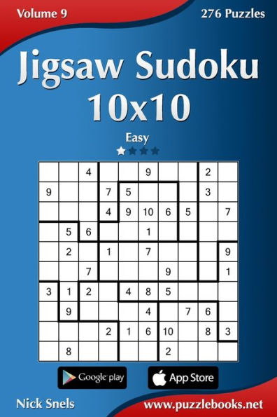 Jigsaw Sudoku 10x10 - Easy - Volume 9 - 276 Puzzles