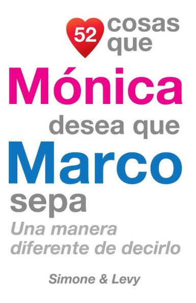 52 Cosas Que Mï¿½nica Desea Que Marco Sepa: Una Manera Diferente de Decirlo
