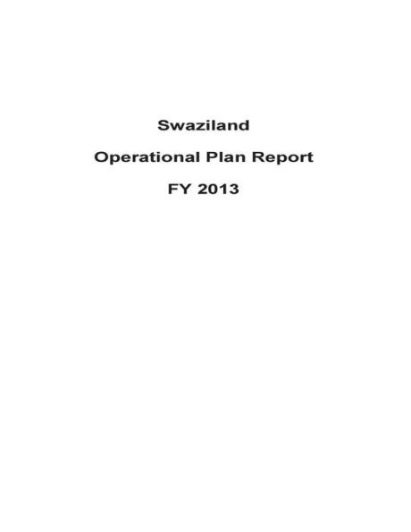 Swaziland Operational Plan Report FY 2013