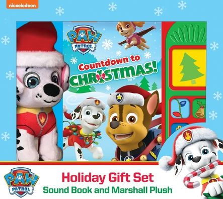 Nickelodeon PAW Patrol: Countdown to Christmas Holiday Gift Set Sound Book and Marshall Plush