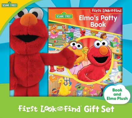 Sesame Street: Elmo's Potty Book First Look and Find Gift Set Book and Elmo Plush