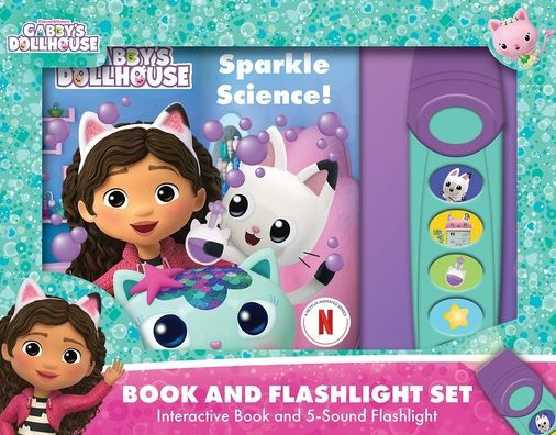 DreamWorks Gabby's Dollhouse: Sparkle Science! Book and 5-Sound Flashlight Set