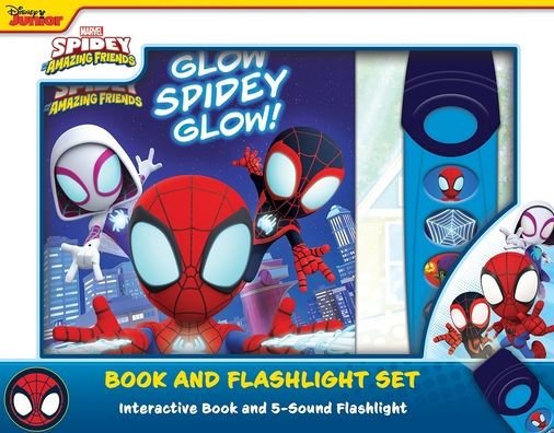 Disney Junior Marvel Spidey and His Amazing Friends: Glow Spidey Glow! Book and 5-Sound Flashlight Set