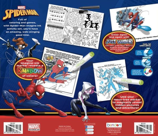 Marvel Spider-Man 16 Page Imagine Ink Coloring Book, Paperback