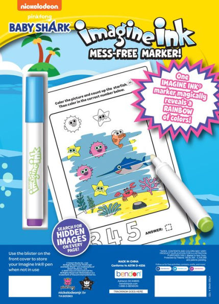 Baby Shark Magic Ink Color Book with Marker