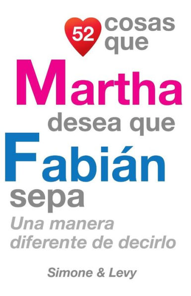 52 Cosas Que Martha Desea Que Fabián Sepa: Una Manera Diferente de Decirlo