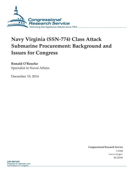 Navy Virginia (SSN-774) Class Attack Submarine Procurement: Background and Issues for Congress