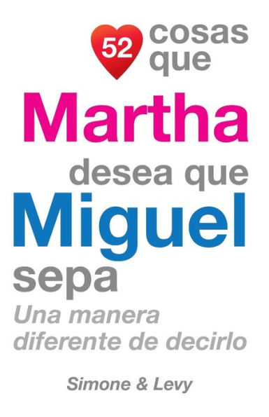 52 Cosas Que Martha Desea Que Miguel Sepa: Una Manera Diferente de Decirlo