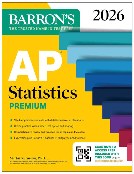AP Statistics Premium, 2026: Prep Book with 9 Practice Tests + Comprehensive Review + Online Practice