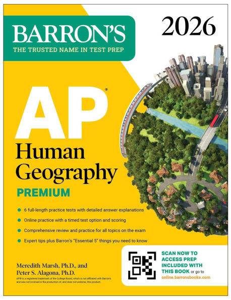 AP Human Geography Premium, 2026: Prep Book with 6 Practice Tests+ Comprehensive Review + Online Practice