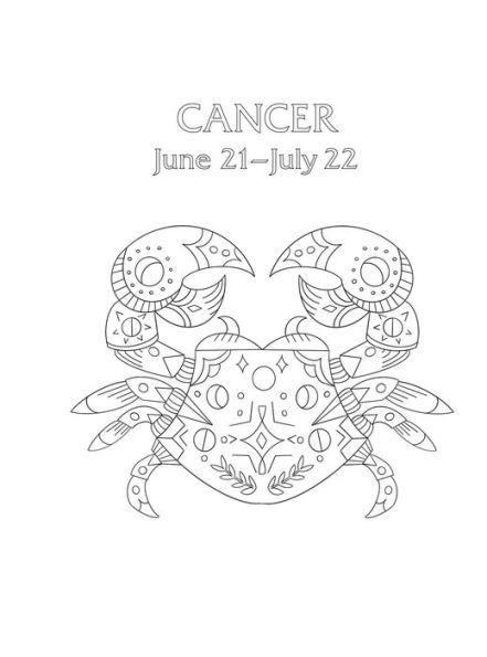 Cancer: Your Cosmic Coloring Book: 24 Astrological Designs for Your Zodiac Sign!