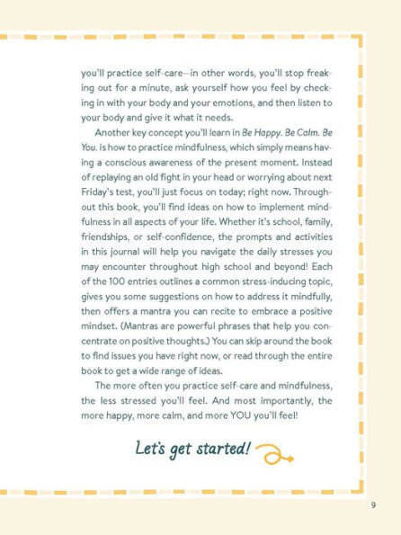 Be Happy. Be Calm. Be YOU.: A Mindfulness Journal for Teens