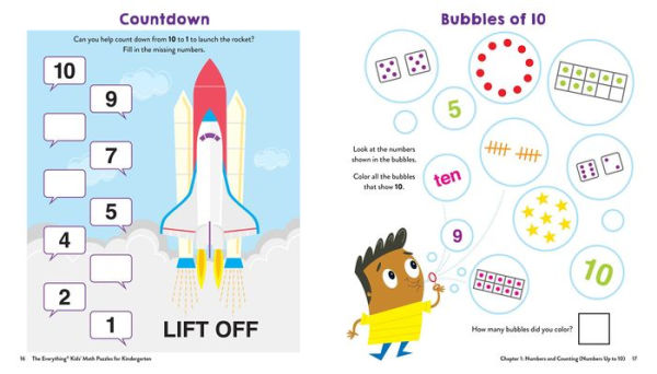 The Everything Kids' Math Puzzles for Kindergarten: Learn about Counting, Measuring, Adding, and More with 100 Fun Puzzles!