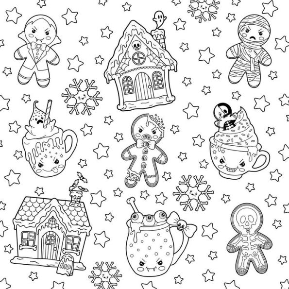 The Creepy Cute Goth Coloring Book: 30 Pretty Scary Coloring Pages for Year-Round Fun!