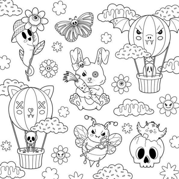 The Creepy Cute Goth Coloring Book: 30 Pretty Scary Coloring Pages for Year-Round Fun!