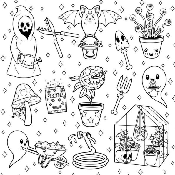 The Creepy Cute Goth Coloring Book: 30 Pretty Scary Coloring Pages for Year-Round Fun!