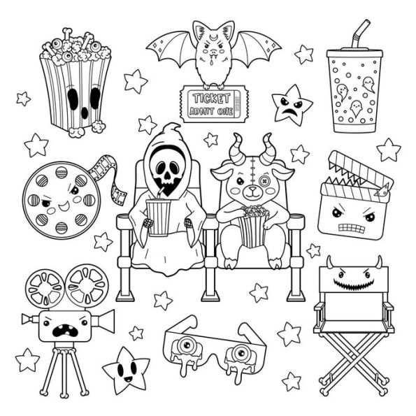 The Creepy Cute Goth Coloring Book: 30 Pretty Scary Coloring Pages for Year-Round Fun!