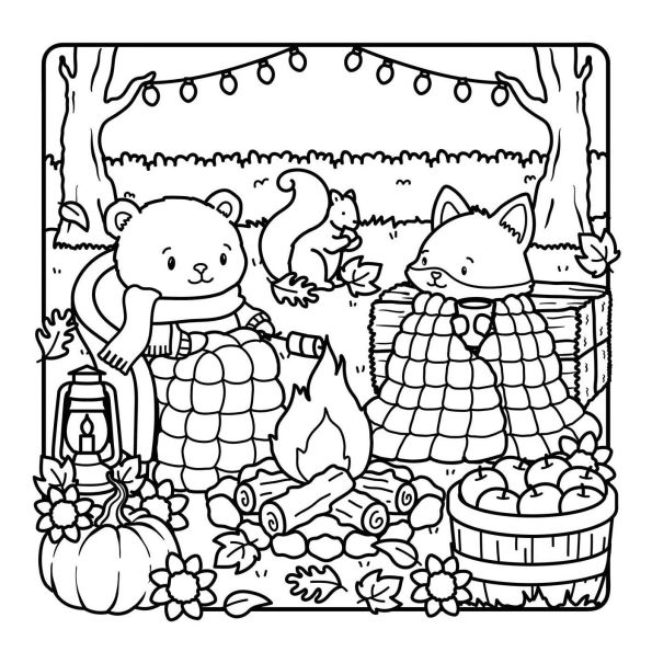 The Comfy Fall Coloring Book